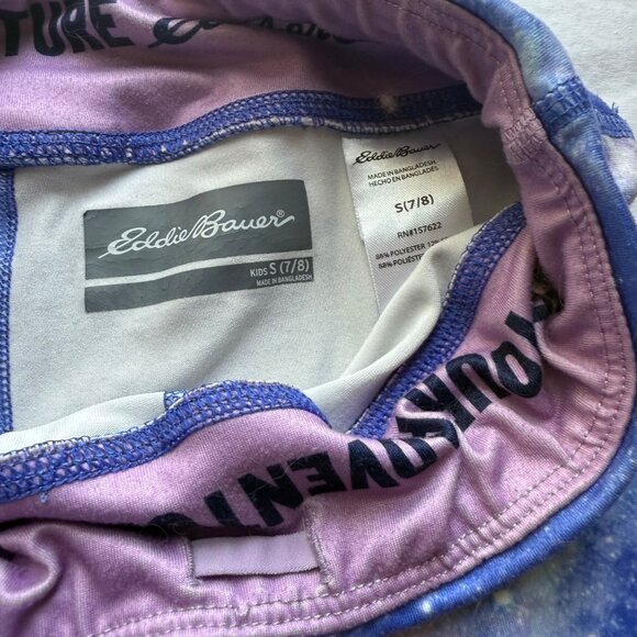 Eddie Bauer Kids S (7/8) Lavender Graphic Tee & Galaxy Print Leggings Set - Picture 9 of 10